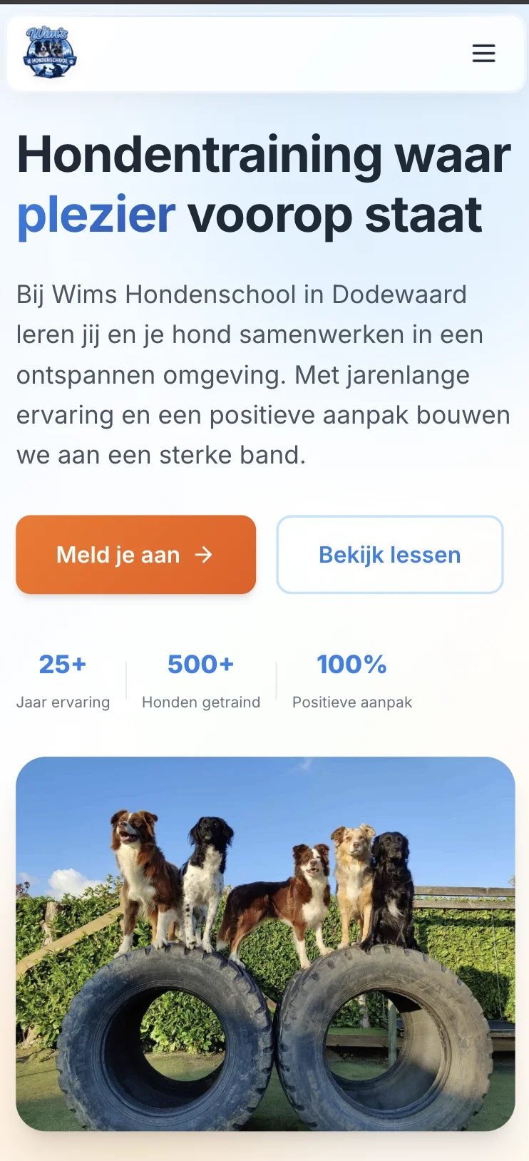 Mobile view of Wim's dog school
